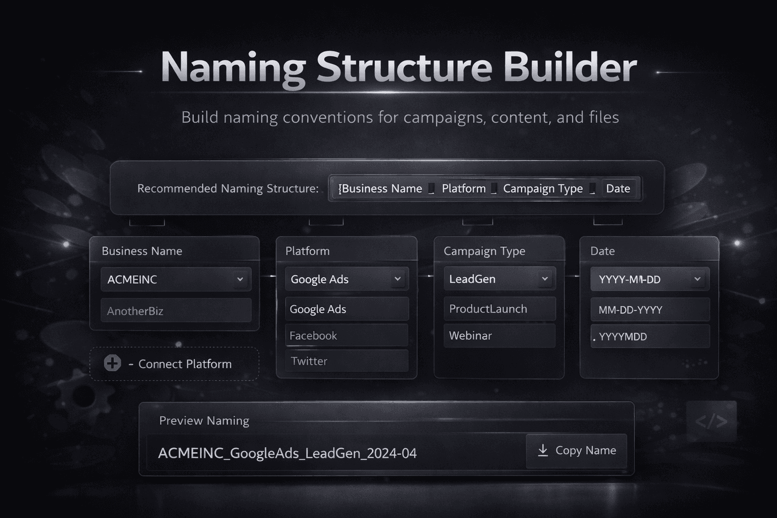 Naming Structure Builder